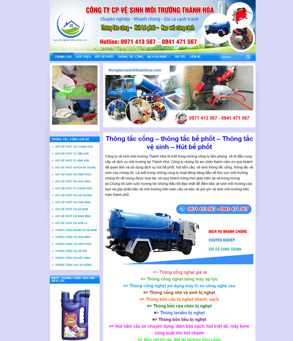 Dự án thông bể phốt Thành Hòa