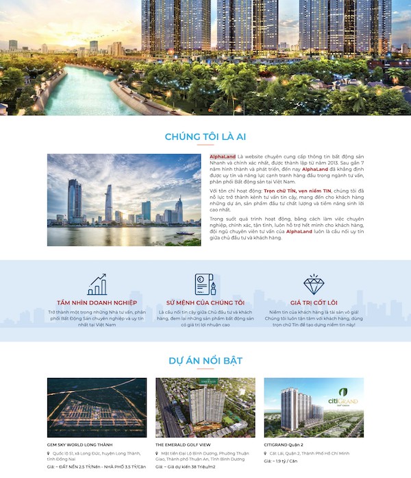 Mẫu dự án bất động sản AlphaLand