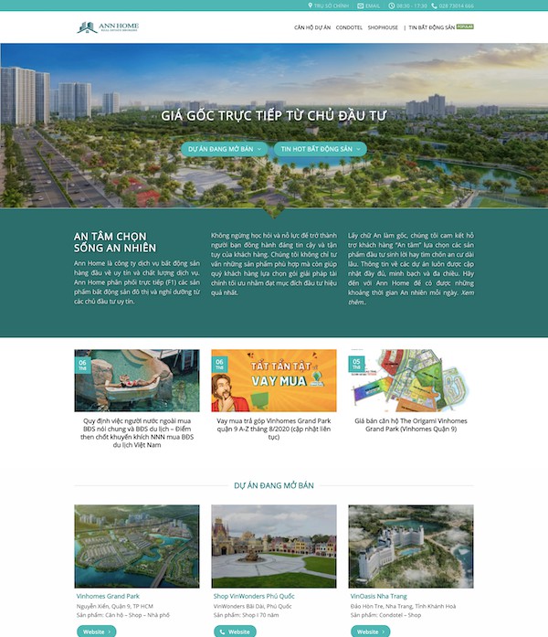 Mẫu dự án bất động sản Ann Home