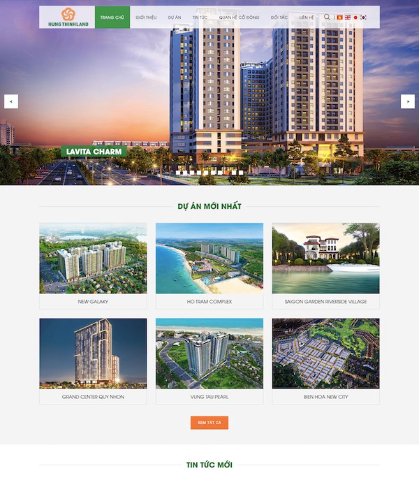 Mẫu dự án bất động sản Hưng Thịnh Land