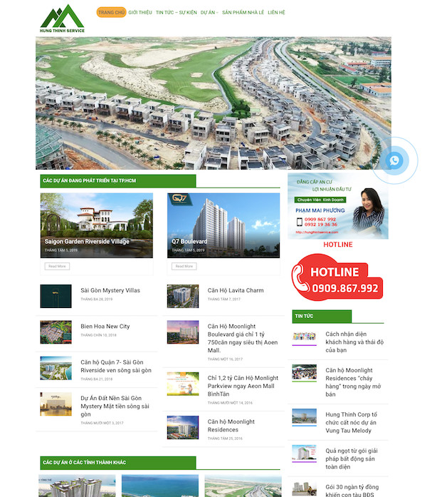 Dự án bất động sản Hưng Thịnh Service