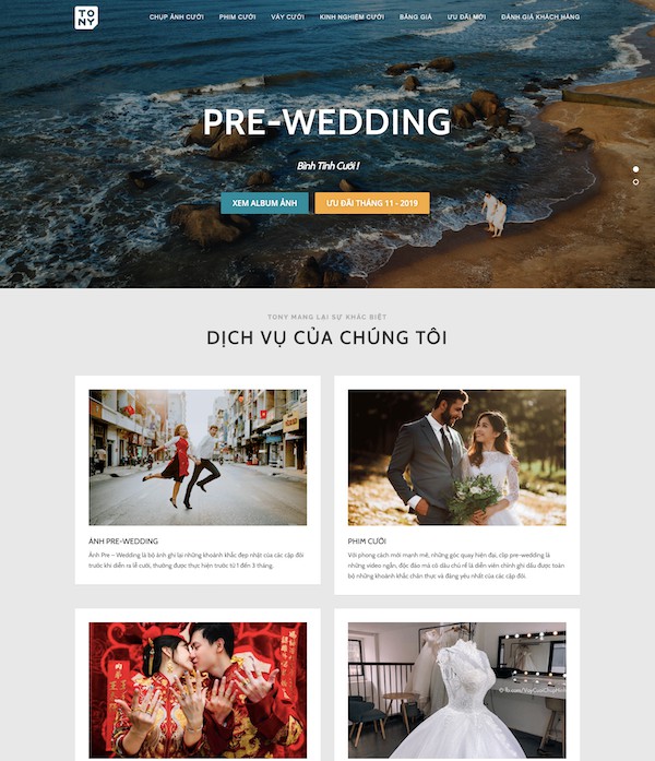 Dự án áo cưới Tony Wedding