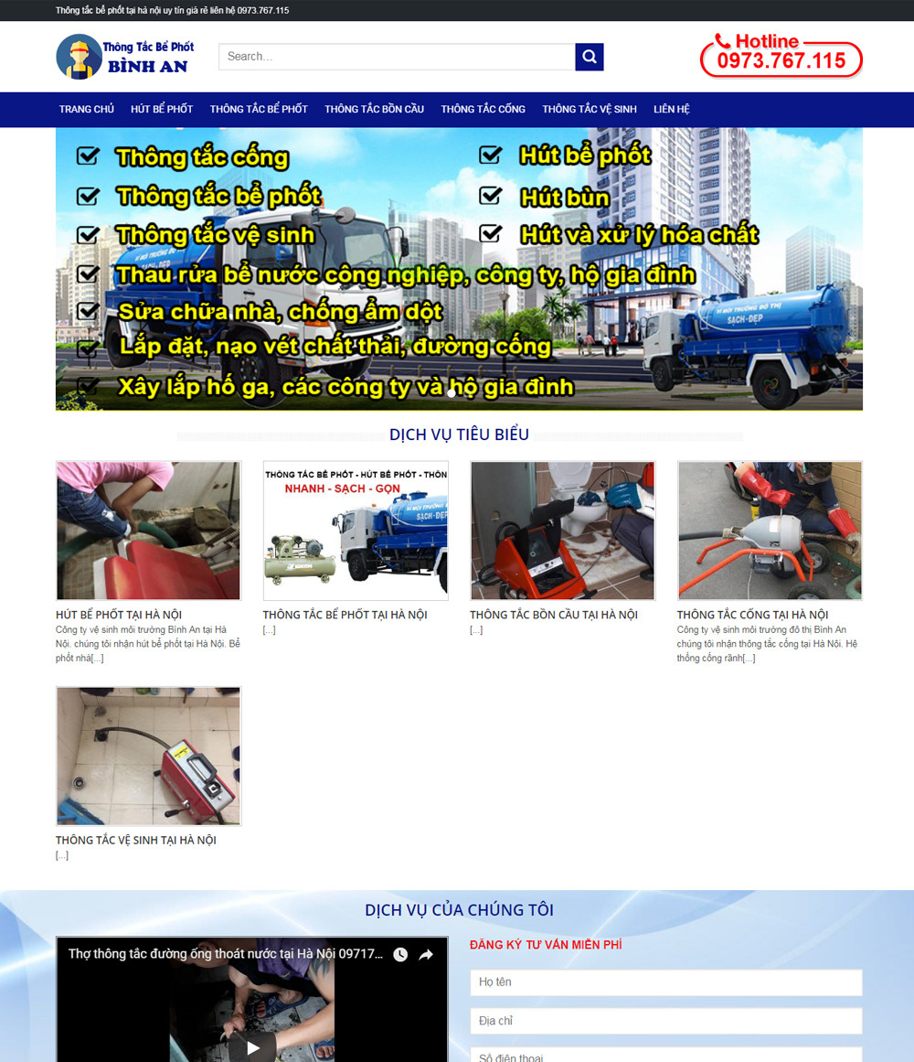 Dự án thông tắc bể phốt Bình An