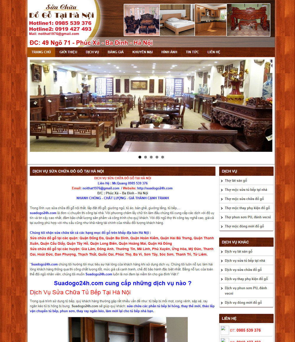 Dự án Sửa Đồ Gỗ 24h