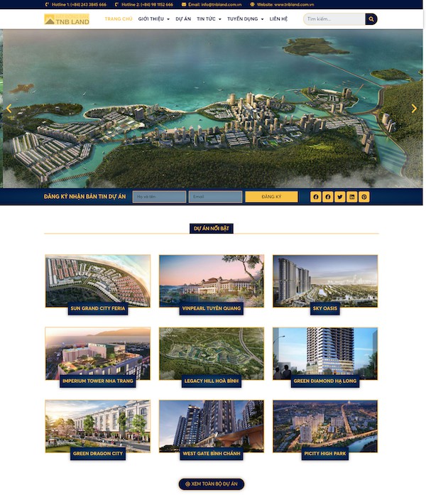Mẫu dự án bất động sản Tnb Land